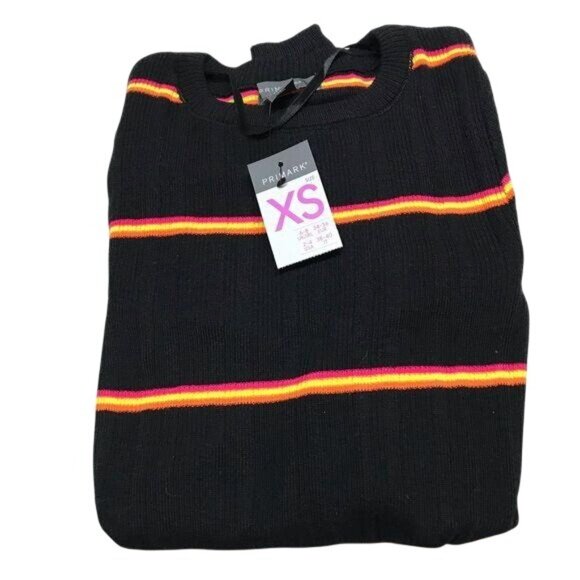 Primark Other - Primark Knit Sweater Black Striped Juniors Teen  Size 2 XS New
